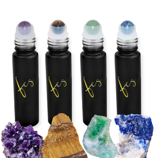 CHILL OUT | Gemstone Topped Face Massage Serum Rollers | All Natural, Anti-Aging, Hydrating, Wrinkle Fighting | Prickly Pear, Squalene, Coffee Extract & More